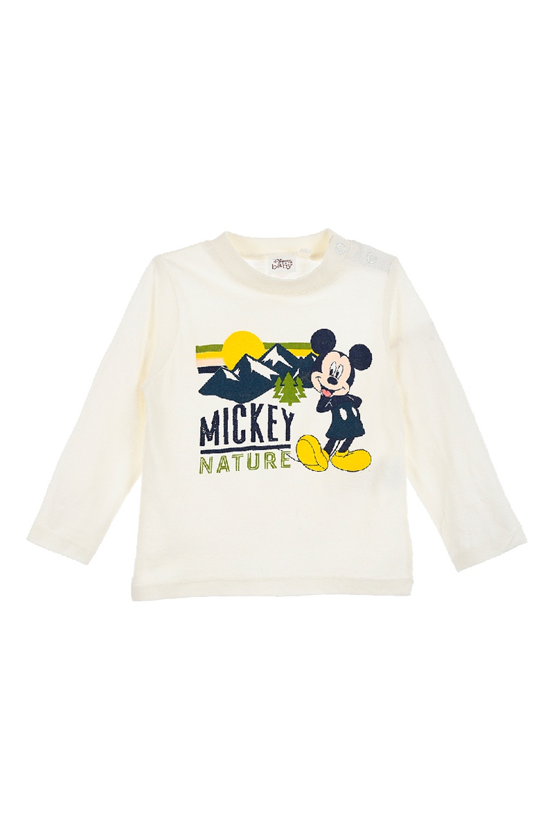 T-shirt en coton biologique Mickey Disney - Ecru