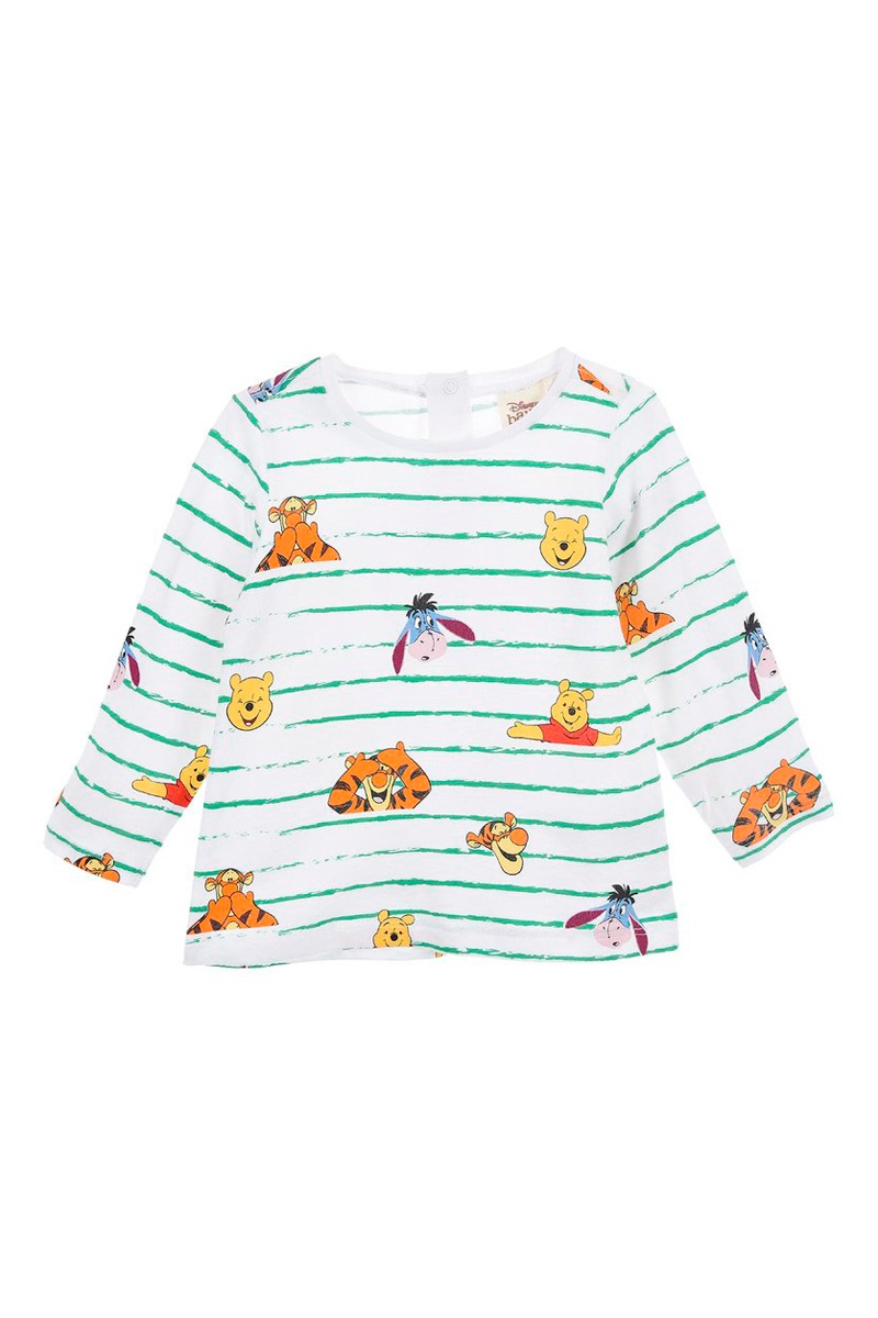 Sweat en coton biologique Winnie l’Ourson Disney - Blanc et vert