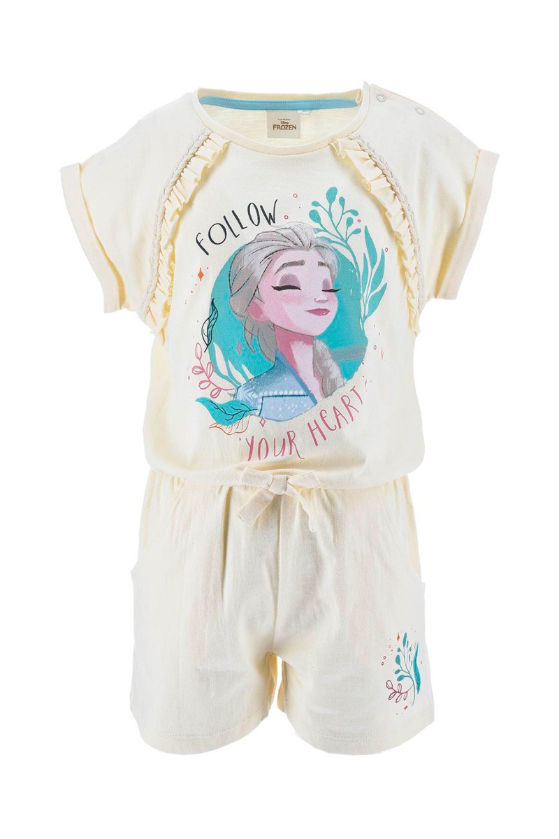 Combinaison en coton biologique Elsa La Reine des Neiges Disney - Beige