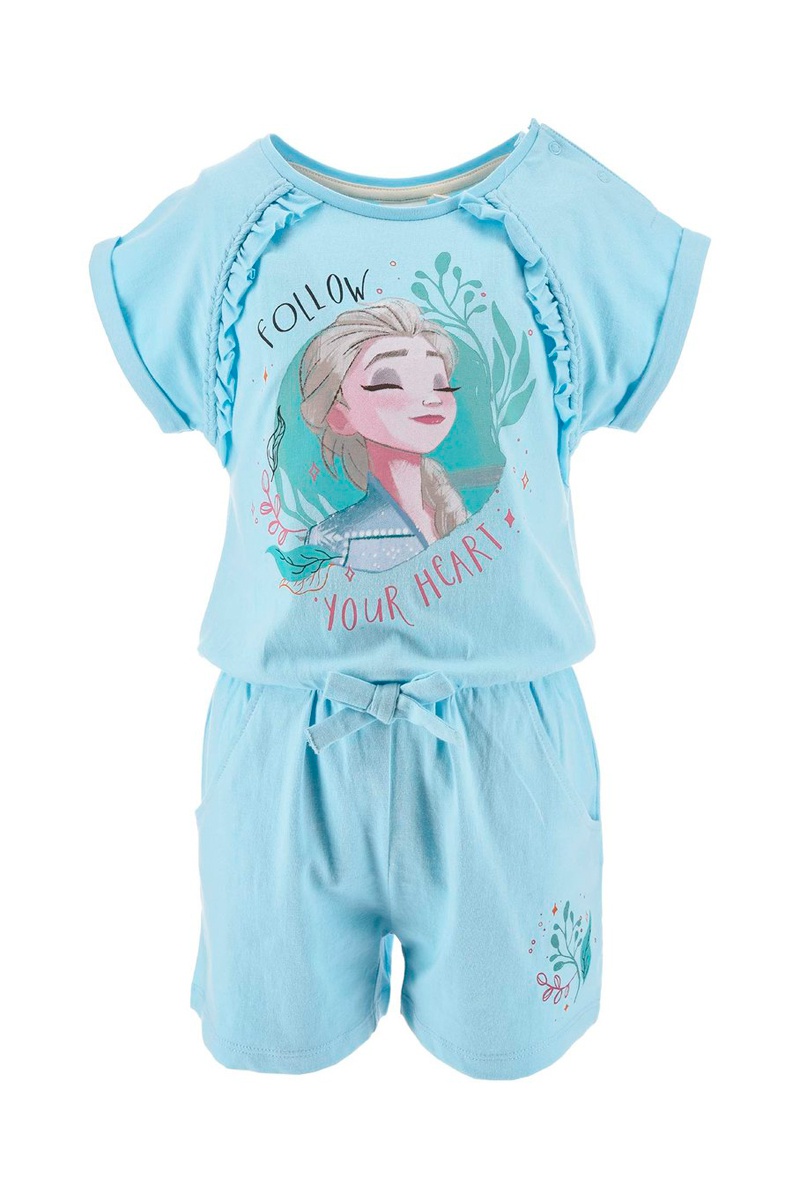 Combinaison en coton biologique Elsa La Reine des Neiges Disney - Bleu clair