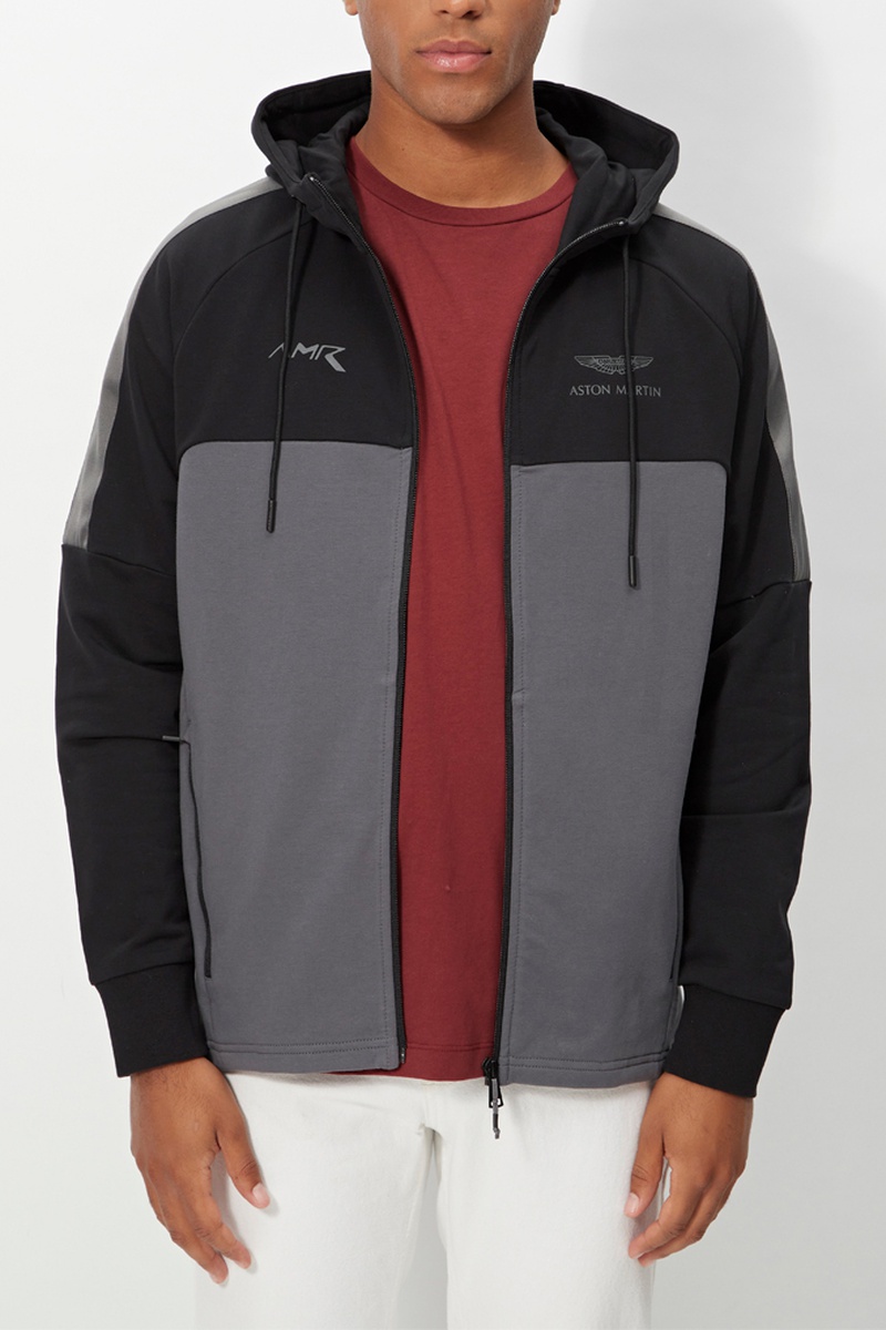 Veste à capuche Noir et gris