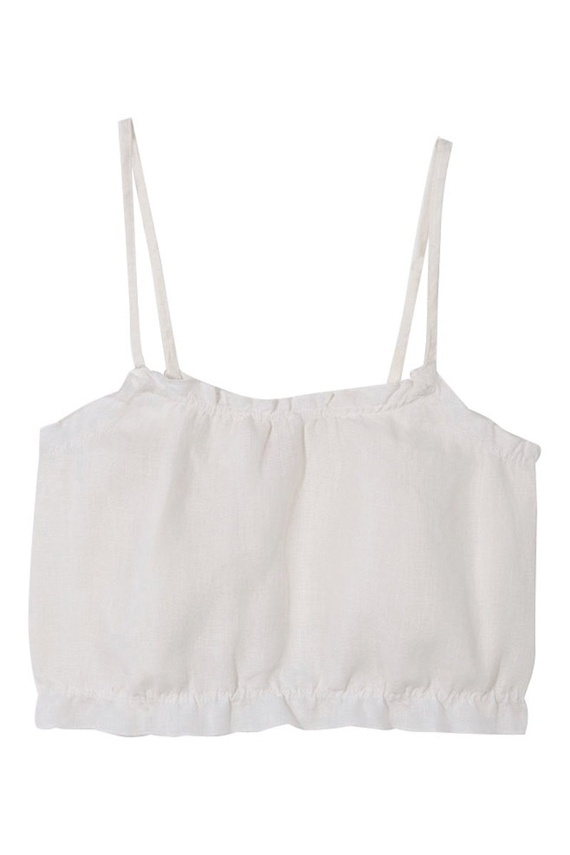 Crop top en lin Ecru