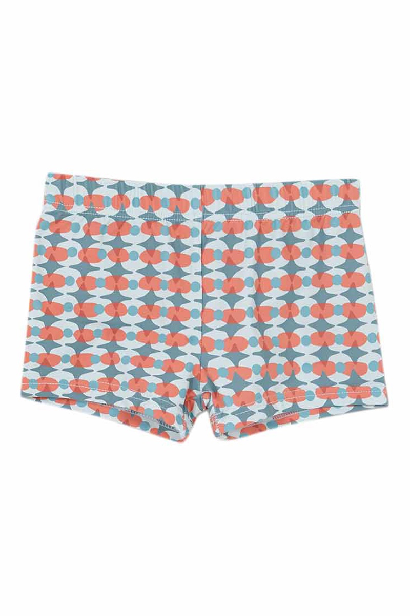 Boxer de bain Vert et rouge brique