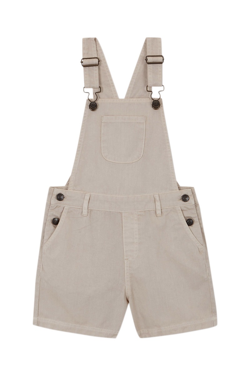 Salopette-short en jean Gris clair