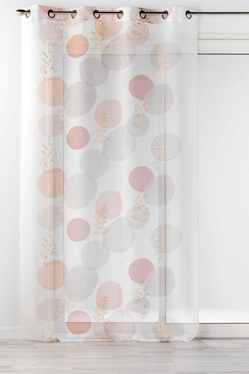 Voilage Odeline Marron et gris - 140 x 240 cm