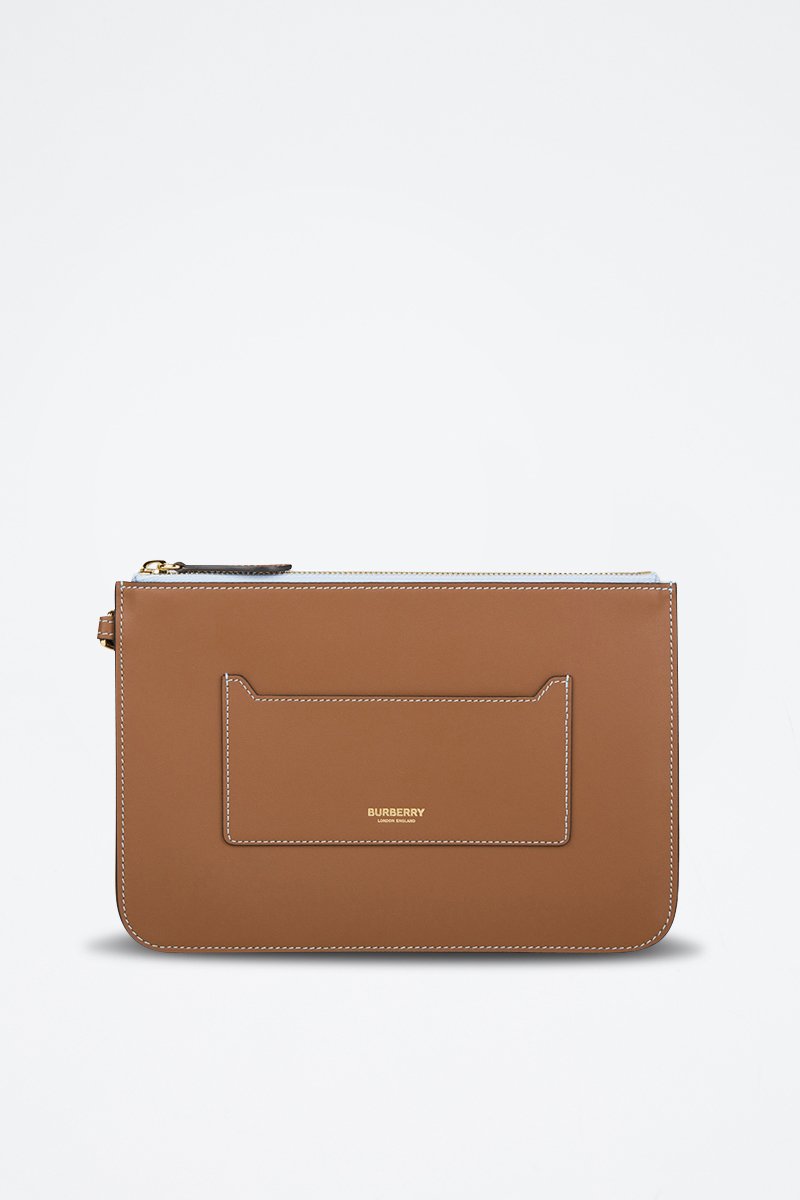 Pochette en cuir d'agneau New Peyton - Marron