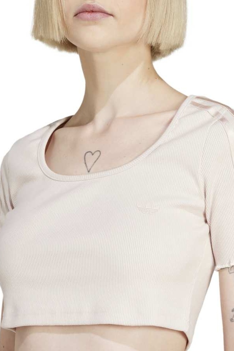 Adidas Mujer Blanco Crop Top Baby - Crudo